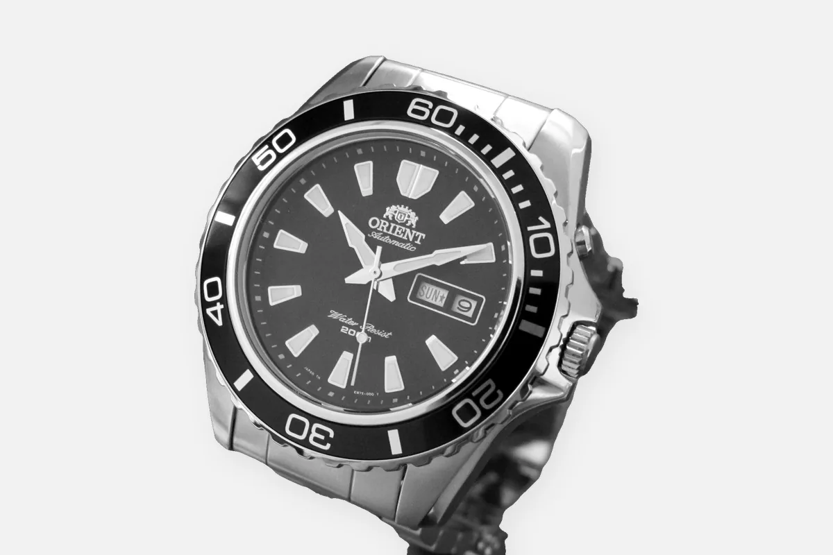 Orient Mako diver watch on a steel bracelet